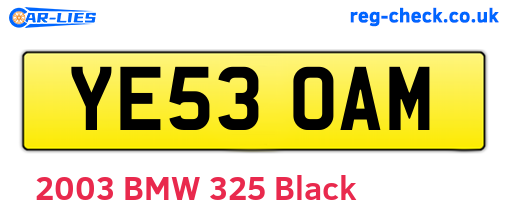 YE53OAM are the vehicle registration plates.
