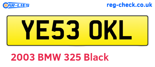 YE53OKL are the vehicle registration plates.