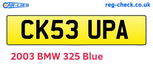 CK53UPA are the vehicle registration plates.
