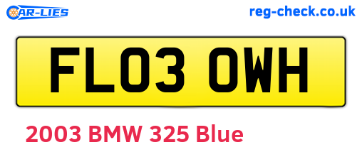 FL03OWH are the vehicle registration plates.