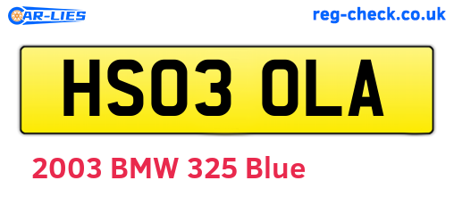 HS03OLA are the vehicle registration plates.
