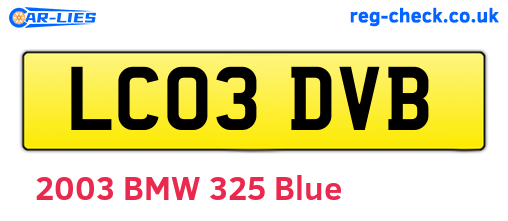 LC03DVB are the vehicle registration plates.
