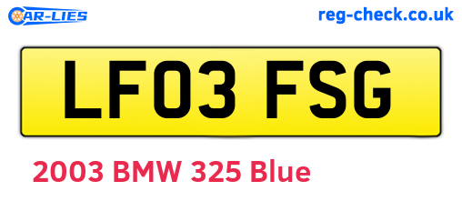 LF03FSG are the vehicle registration plates.