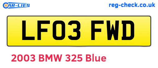 LF03FWD are the vehicle registration plates.