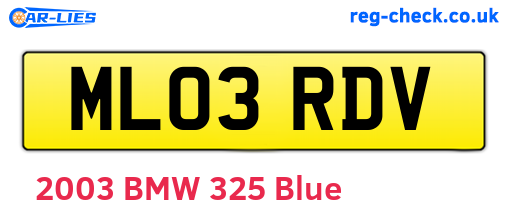 ML03RDV are the vehicle registration plates.