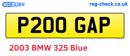 P200GAP are the vehicle registration plates.