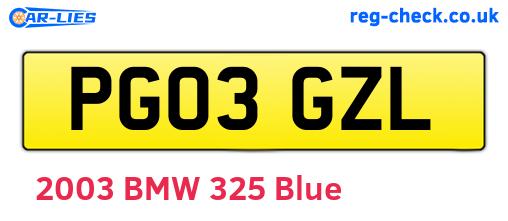 PG03GZL are the vehicle registration plates.