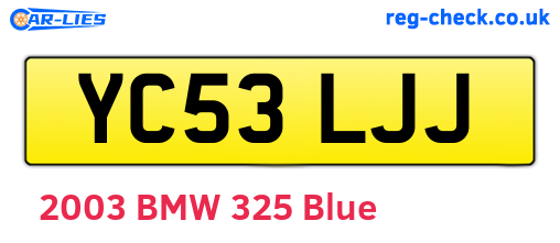 YC53LJJ are the vehicle registration plates.