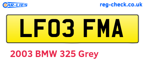 LF03FMA are the vehicle registration plates.