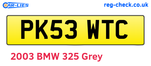 PK53WTC are the vehicle registration plates.