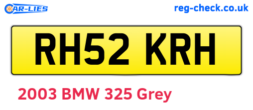 RH52KRH are the vehicle registration plates.