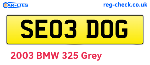 SE03DOG are the vehicle registration plates.