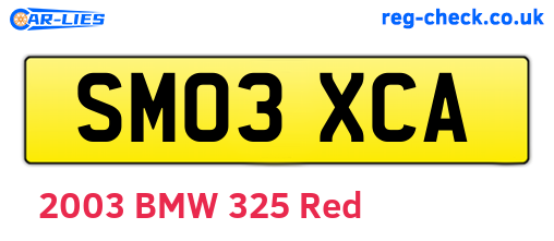 SM03XCA are the vehicle registration plates.