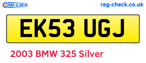 EK53UGJ are the vehicle registration plates.