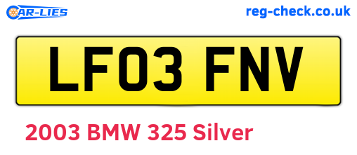 LF03FNV are the vehicle registration plates.