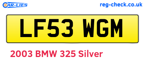 LF53WGM are the vehicle registration plates.