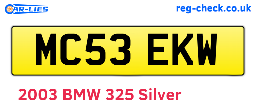 MC53EKW are the vehicle registration plates.