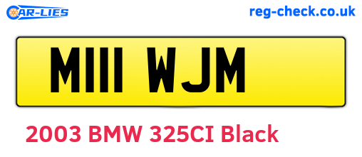 M111WJM are the vehicle registration plates.