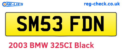 SM53FDN are the vehicle registration plates.