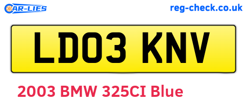 LD03KNV are the vehicle registration plates.