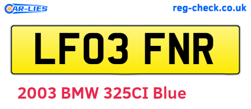 LF03FNR are the vehicle registration plates.