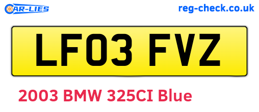 LF03FVZ are the vehicle registration plates.