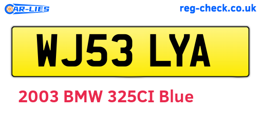 WJ53LYA are the vehicle registration plates.