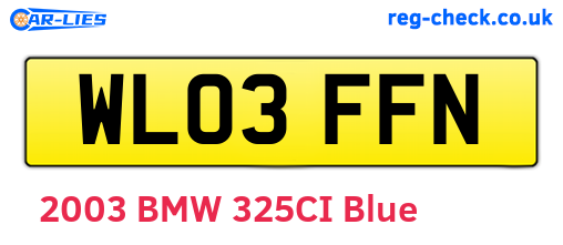 WL03FFN are the vehicle registration plates.