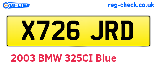 X726JRD are the vehicle registration plates.