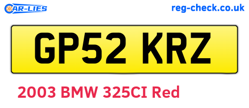 GP52KRZ are the vehicle registration plates.
