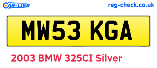 MW53KGA are the vehicle registration plates.