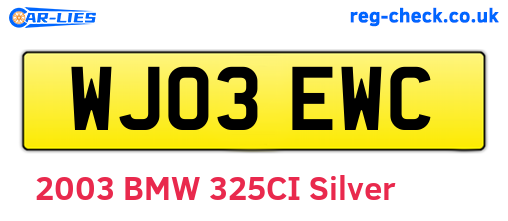 WJ03EWC are the vehicle registration plates.