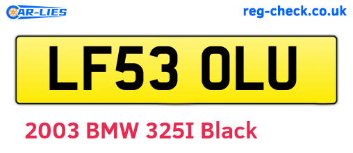 LF53OLU are the vehicle registration plates.