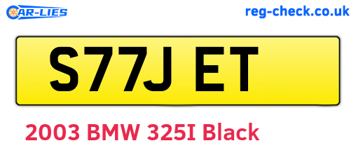 S77JET are the vehicle registration plates.