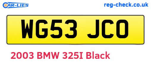WG53JCO are the vehicle registration plates.