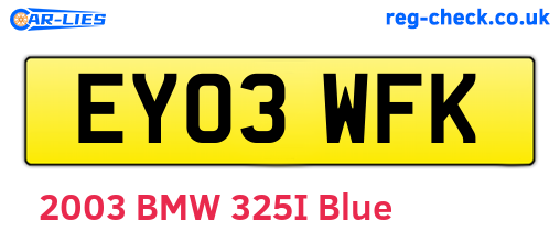 EY03WFK are the vehicle registration plates.