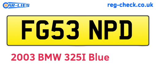 FG53NPD are the vehicle registration plates.