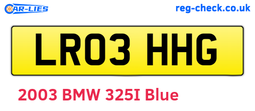 LR03HHG are the vehicle registration plates.