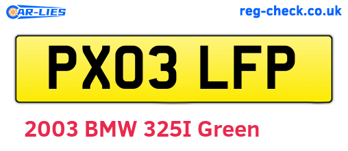 PX03LFP are the vehicle registration plates.