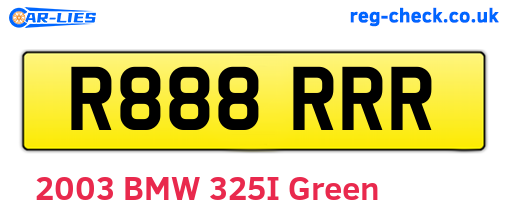R888RRR are the vehicle registration plates.