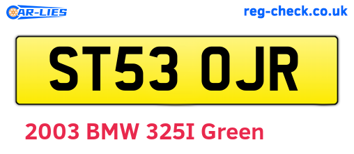 ST53OJR are the vehicle registration plates.