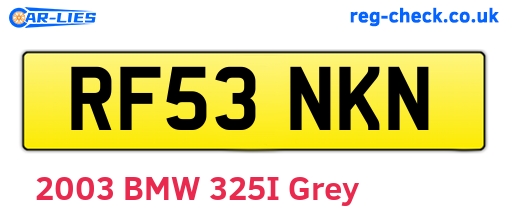 RF53NKN are the vehicle registration plates.