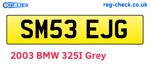 SM53EJG are the vehicle registration plates.