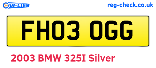 FH03OGG are the vehicle registration plates.