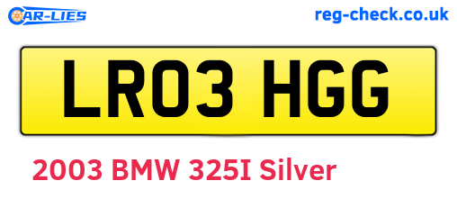 LR03HGG are the vehicle registration plates.