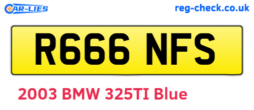 R666NFS are the vehicle registration plates.