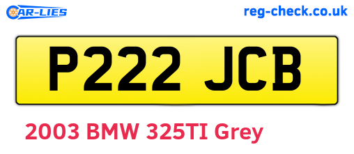 P222JCB are the vehicle registration plates.
