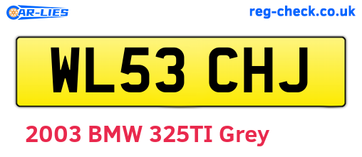 WL53CHJ are the vehicle registration plates.