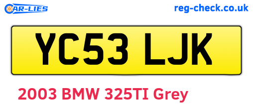 YC53LJK are the vehicle registration plates.