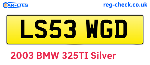 LS53WGD are the vehicle registration plates.